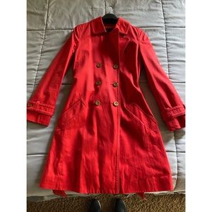 Coach red trench coat size S